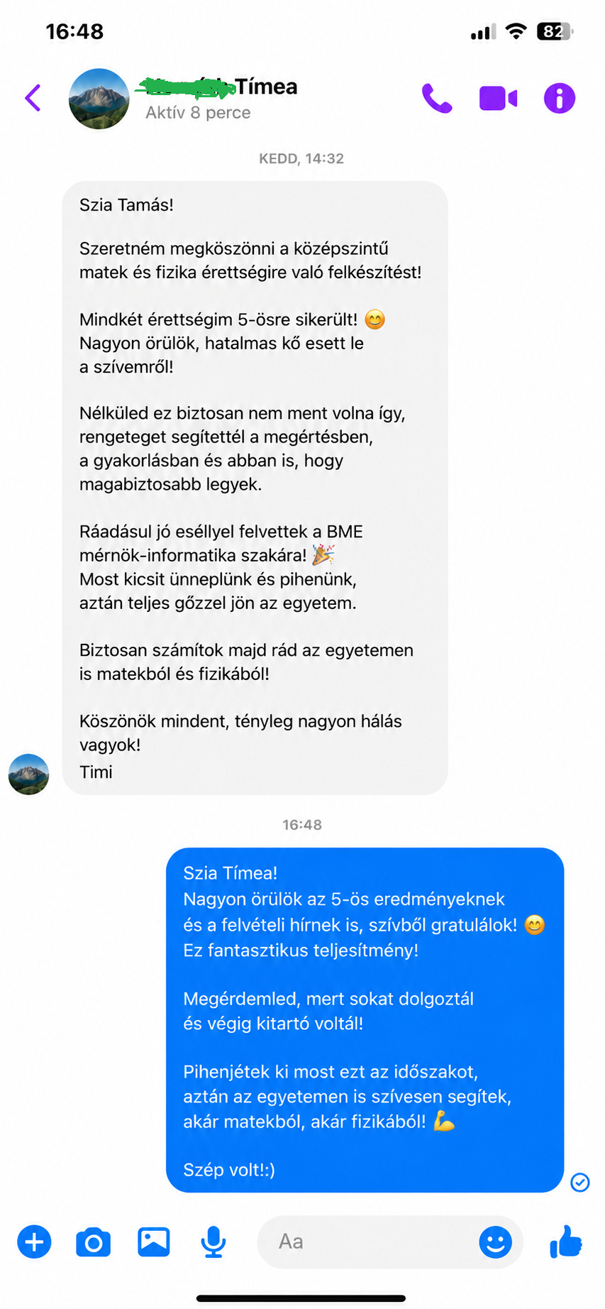 Valódi diák visszajelzés 5-ös matematika és fizika érettségi eredményről
