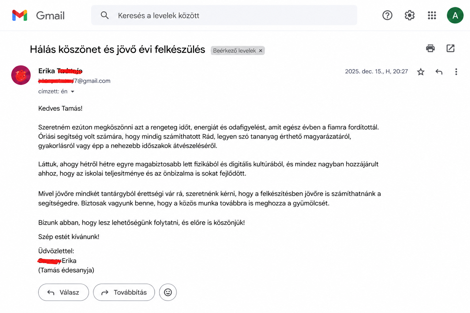 Valódi szülői visszajelzés fizika és digitális kultúra felkészítésről