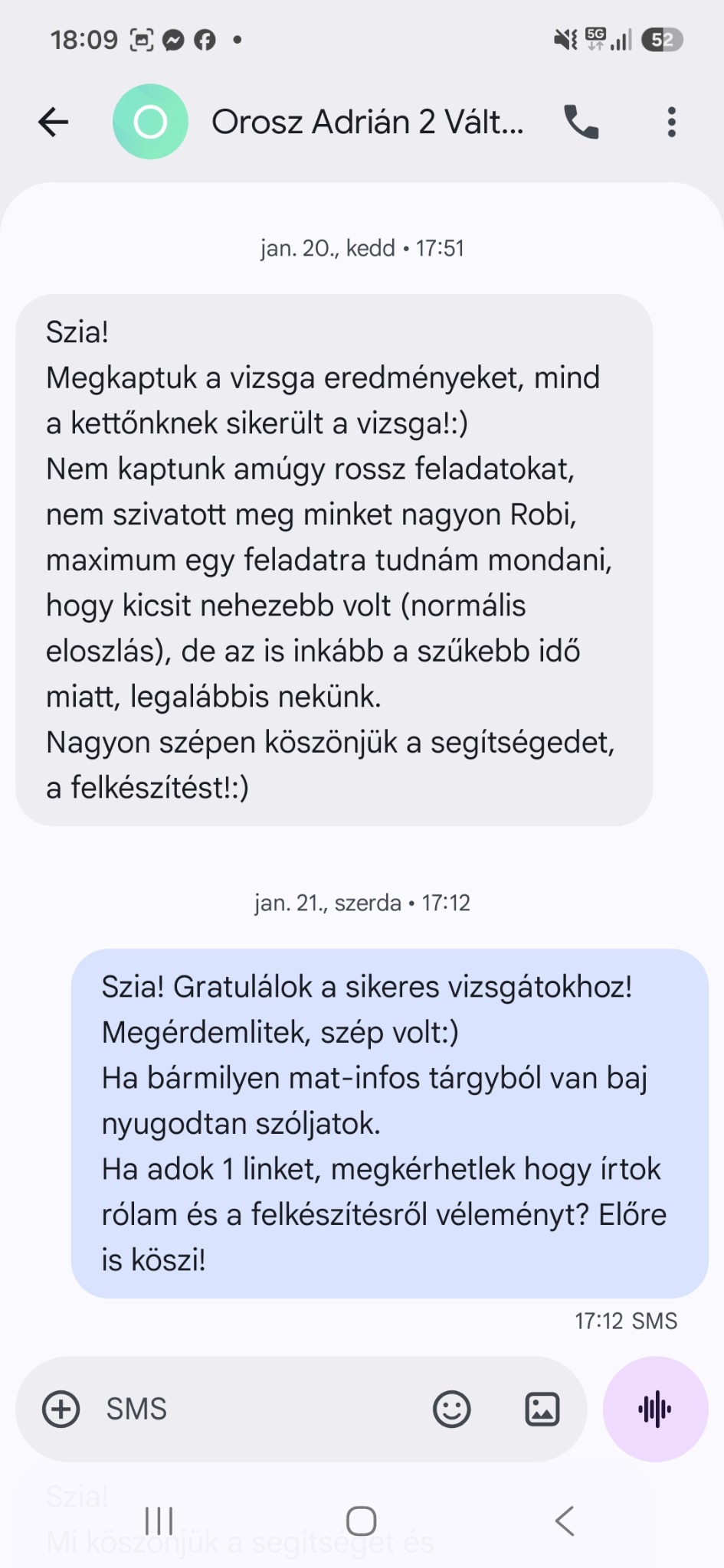 Valódi egyetemi visszajelzés közös sikeres vizsgafelkészítésről