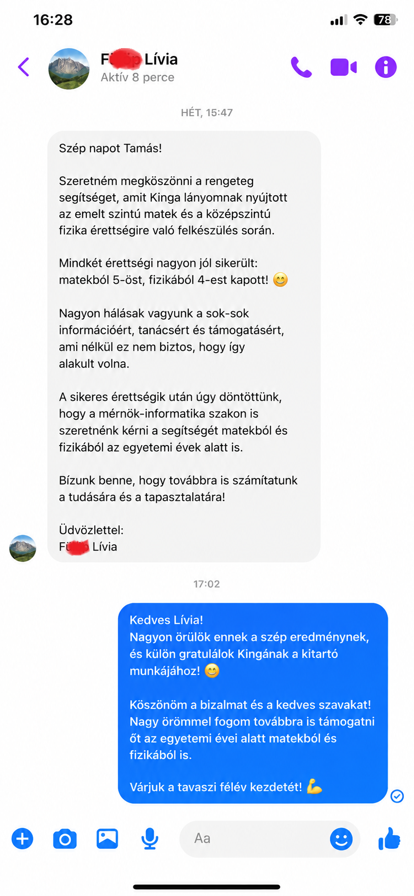 Valódi szülői visszajelzés emelt matematika 5-ös és középszintű fizika 4-es eredményről